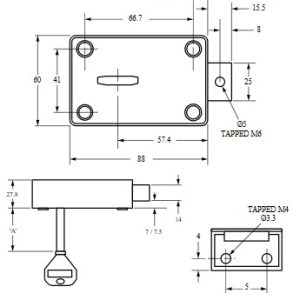 Serrure LOWE & FLETCHER 3010 à clef à double panneton CL1-A