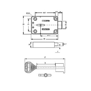 Serrure LOWE & FLETCHER 3007 à clé à double panneton CL1-A