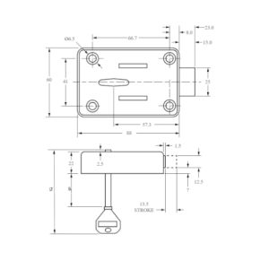 Serrure LOWE & FLETCHER 3012 à clé à double panneton CL1-A